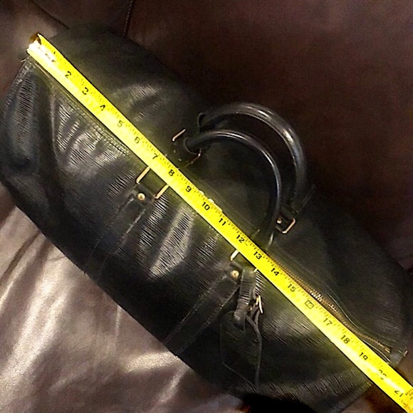 LOUIS VUITTON Black Epi KeepAll LV50 Boston Weekend Travel Bag Duffle VI8911 - Picture 15 of 16